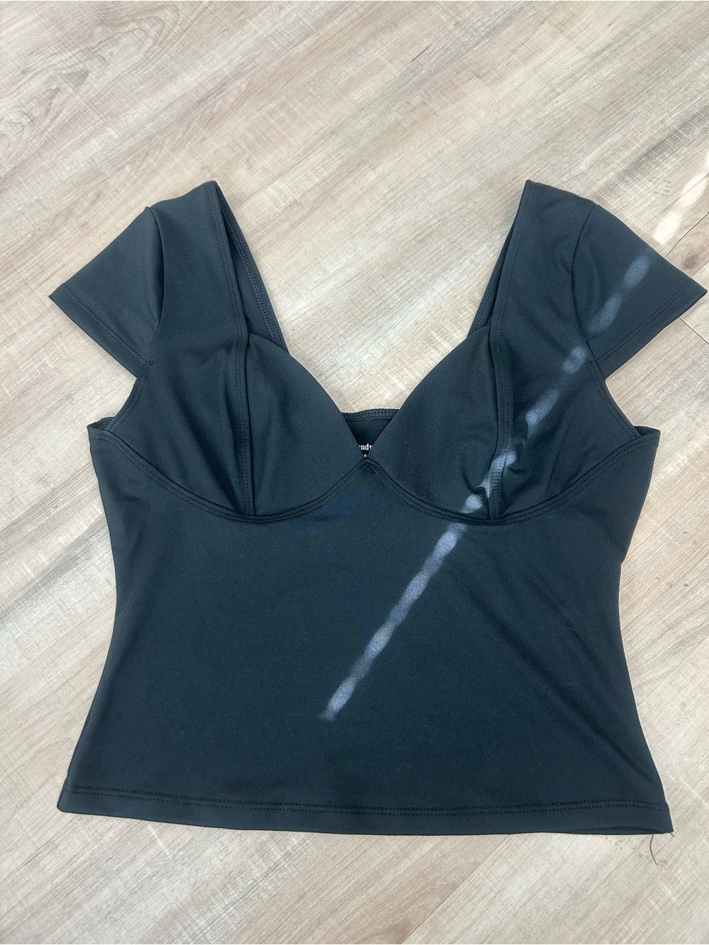 Women's Black Sweetheart Neckline Top